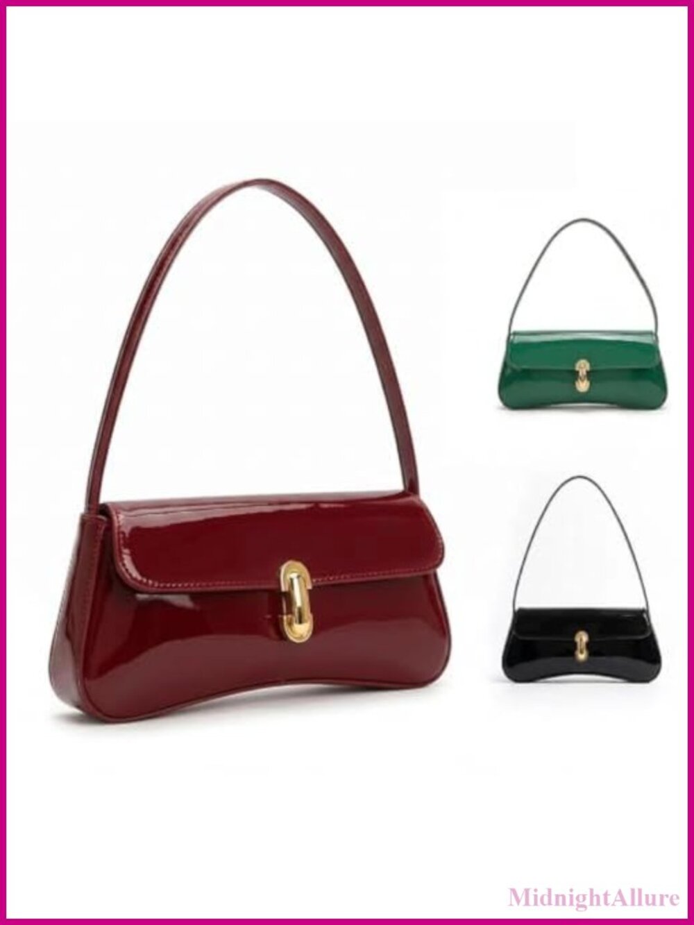 Retro Faux Leather Flap Underarm Shoulder Bag for Dates Parties